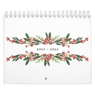 Elegante kalligrafie handgeschilderde kerst aangep kalender