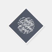 Elegante kalligrafie Happy Birthday Party Servetten (Hoek)
