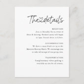 Elegante kalligrafie hart bruiloft details informatiekaartje (Voorkant)