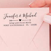 Elegante kalligrafie hart bruiloft retour adres  zelfinktende stempel