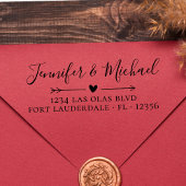 Elegante kalligrafie hart bruiloft retour adres  zelfinktende stempel