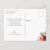 Elegante kalligrafie herfst bruiloft foto bedankt briefkaart (Achterkant)