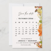 Elegante kalligrafie herfst pompoen bruiloft save the date (Voorkant)