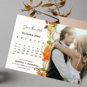 Elegante kalligrafie Herfst pompoen bruiloft Save The Date