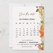 Elegante kalligrafie Herfst pompoen bruiloft Save The Date (Voorkant)