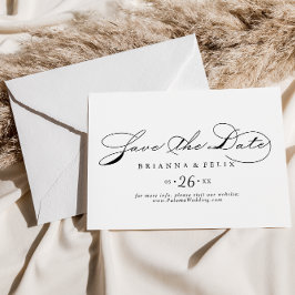 Elegante kalligrafie horizontale bruiloft save the date