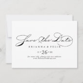 Elegante kalligrafie horizontale bruiloft save the date (Voorkant)