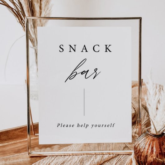 Elegante kalligrafie huwelijksfeest snack bar bord poster