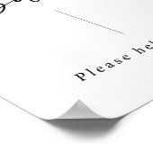 Elegante kalligrafie huwelijksfeest snack bar bord poster (Hoek)