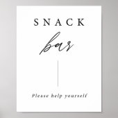 Elegante kalligrafie huwelijksfeest snack bar bord poster (Voorkant)