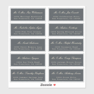 Elegante kalligrafie huwelijksgast adreslabels sticker