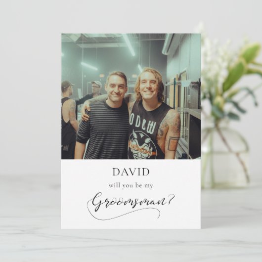 Elegante kalligrafie Huwelijksgetuige voorstelkaar Kaart (Staand voorkant)