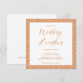 Elegante kalligrafie huwelijksreceptie verbrande o kaart (Voorkant / Achterkant)