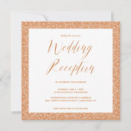 Elegante kalligrafie huwelijksreceptie verbrande o kaart