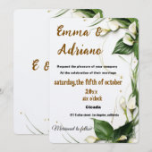 Elegante kalligrafie huwelijksuitnodiging save the date (Voorkant / Achterkant)