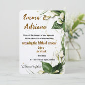 Elegante kalligrafie huwelijksuitnodiging save the date (Staand voorkant)