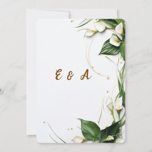 Elegante kalligrafie huwelijksuitnodiging save the date (Achterkant)