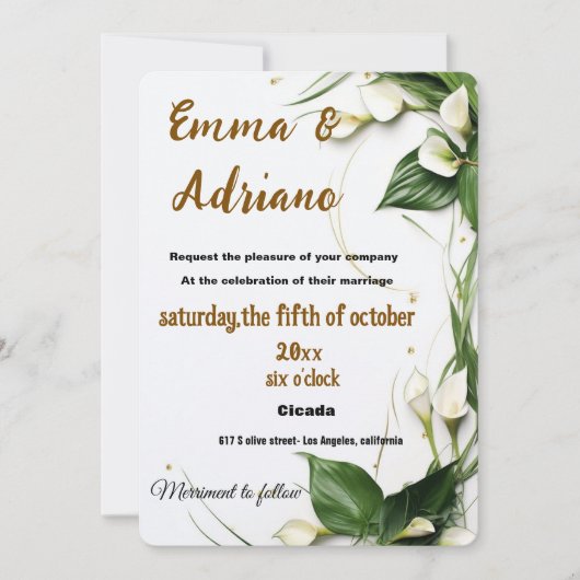 Elegante kalligrafie huwelijksuitnodiging save the date (Voorkant)