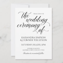 Elegante kalligrafie huwelijksuitnodigingen | Zwar