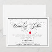 Elegante kalligrafie huwelijksupdate kaart (Voorkant / Achterkant)