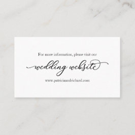Elegante kalligrafie huwelijkswebsite visitekaartje
