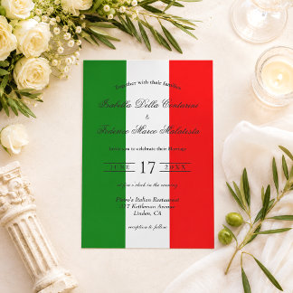 Elegante kalligrafie Italië vlag Italiaans huwelij Kaart