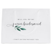 Elegante kalligrafie Junior bruidsmeisje Groot Cadeauzakje (Voorkant)