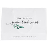 Elegante kalligrafie Junior bruidsmeisje Groot Cadeauzakje (Achterkant)