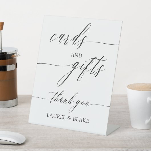 Elegante kalligrafie Kaarten geschenken dank u Reclamebord Met Voetstuk (Insitu)