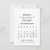 Elegante kalligrafie kalender bruidsmeisje voorste (Voorkant)