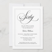 Elegante kalligrafie klassiek 60e verjaardagsfeest kaart (Voorkant)