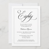 Elegante kalligrafie klassieke 80ste verjaardagsfe kaart (Voorkant)