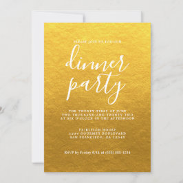 Elegante kalligrafie klassieke gouden dinerfeest kaart