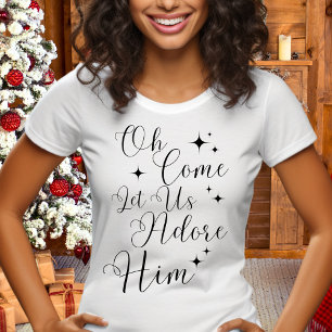 Elegante kalligrafie Klassieke kerstman Vrolijk Ke T-shirt