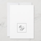 Elegante kalligrafie klassieke rand witte bruiloft kaart (Achterkant)