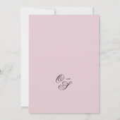 Elegante kalligrafie klassieke stoffige roze bruil kaart (Achterkant)