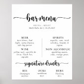 Elegante kalligrafie klassieke trouwbarmenu poster (Voorkant)