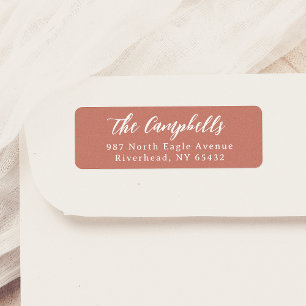 Elegante kalligrafie klassieke typografie terracot etiket