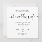 Elegante kalligrafie klassieke vierkante bruiloft kaart (Voorkant)