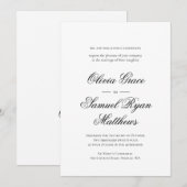 Elegante kalligrafie klassieke witte zwarte bruilo kaart (Voorkant / Achterkant)