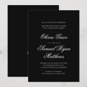 Elegante kalligrafie klassieke witte zwarte bruilo kaart (Voorkant / Achterkant)