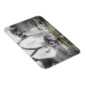 Elegante kalligrafie koppel foto save the date magneet (Rechterzijde)