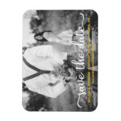 Elegante kalligrafie koppel foto save the date magneet (Verticaal)
