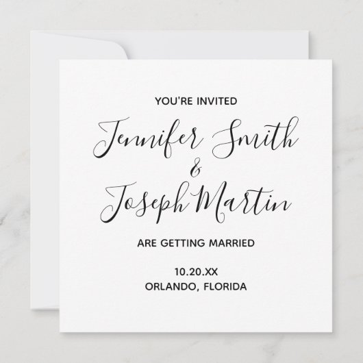 Elegante kalligrafie Koraal Florida Save the Date (Achterkant)