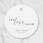 Elegante kalligrafie laat liefde groeien bruiloft bedankjes labels (Achterkant)