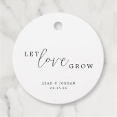 Elegante kalligrafie laat liefde groeien bruiloft bedankjes labels (Voorkant)