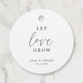 Elegante kalligrafie laat liefde groeien bruiloft bedankjes labels (Achterkant)