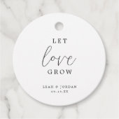 Elegante kalligrafie laat liefde groeien bruiloft bedankjes labels (Voorkant)