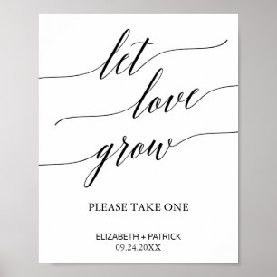 Elegante kalligrafie laat liefde groeien gunst tek poster