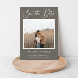 Elegante kalligrafie Landelijke huwelijksfoto Magnetische Uitnodiging